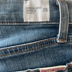 Hudson Jeans Natalie Midrise Ankle Super Skinny size 25 - Denim Blue